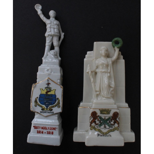 757 - Large collection of Crested Ware. Mainly Memorial statues and Cenotaph etc (42)