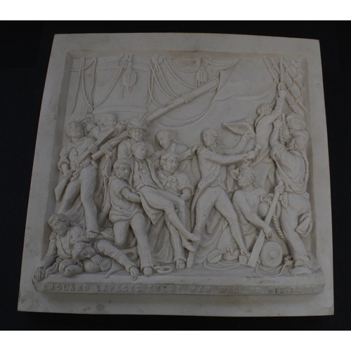 759 - After John Edward Carew (Br. 1782-1868), the Death of Nelson, cast composite plaque in relief, 35cmx... 