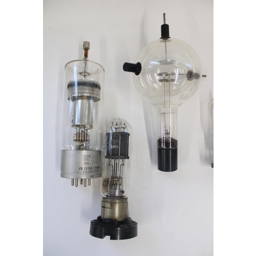 825 - Collection of vintage large and medium size glass radio valves incl. EEVC FX 2519A, Ediswan E.S. 75H... 