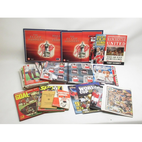 432 - Large collection of Football books, annuals, coin collections, card collections, etc.