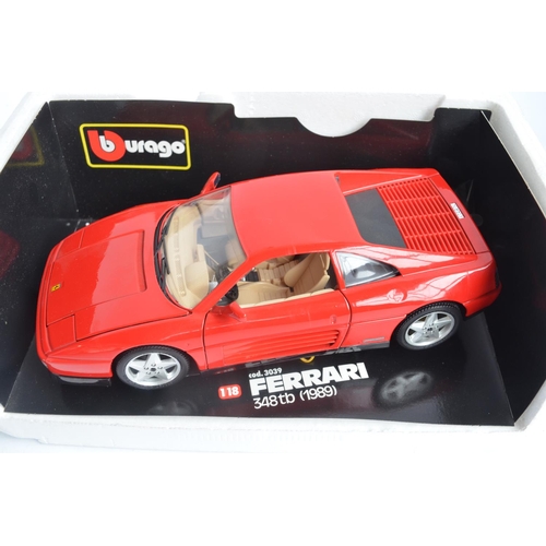 293 - 6x boxed diecast 1/18 scale Ferrari car models from Burago to include 550 Maranello (1996), F40 (198... 