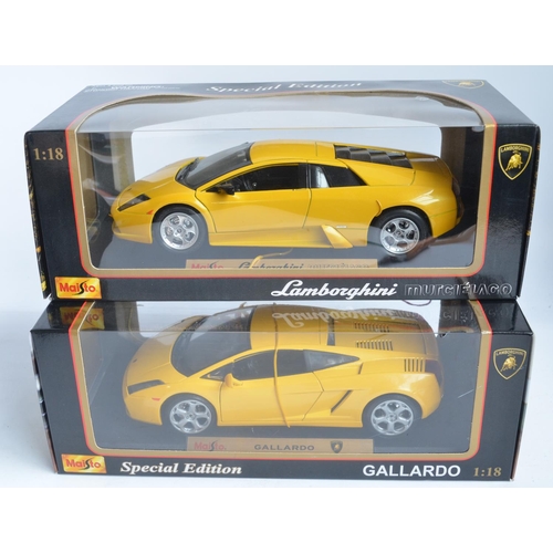 296 - 6x boxed diecast 1/18 scale Lamborghini car models from Maisto and Mondo Motors to include Gallardo,... 