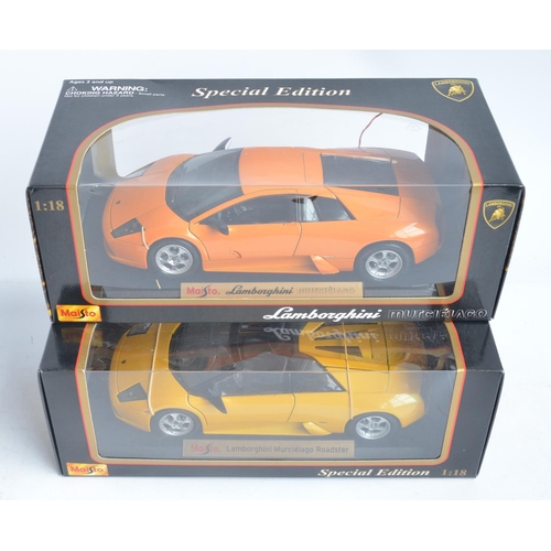 296 - 6x boxed diecast 1/18 scale Lamborghini car models from Maisto and Mondo Motors to include Gallardo,... 