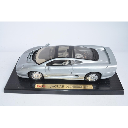 299A - 4x boxed diecast Jaguar model cars to include 3x 1/18 scale Maisto (2x XJ220 and 1x XK180) and a 1/2... 