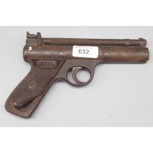 632 - Webley Senior over lever air pistol, a/f