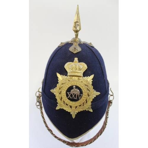 713 - Reproduction Officers Home Service Pattern Helmet with the 24th Regt brass plate.