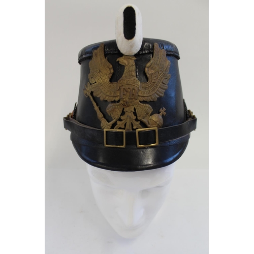 718 - Reproduction Prussian Jager Shako Leather Helmet