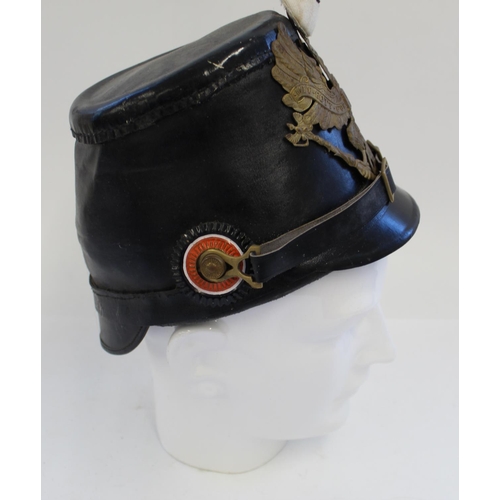 718 - Reproduction Prussian Jager Shako Leather Helmet