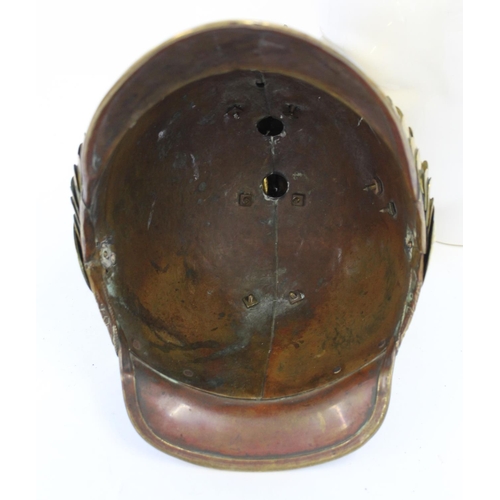 719 - 19th century Sapeurs Pompiers French Brass Fireman's Helmet. Complete with all original outer parts,... 