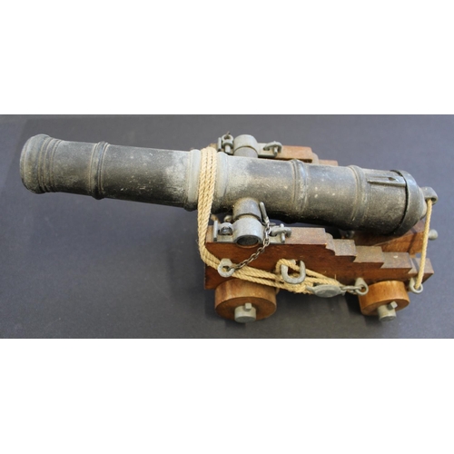 762 - Scale model of a 19th century Gatling. Invented by Richard Gatling in 1861. Scale model of a War shi... 