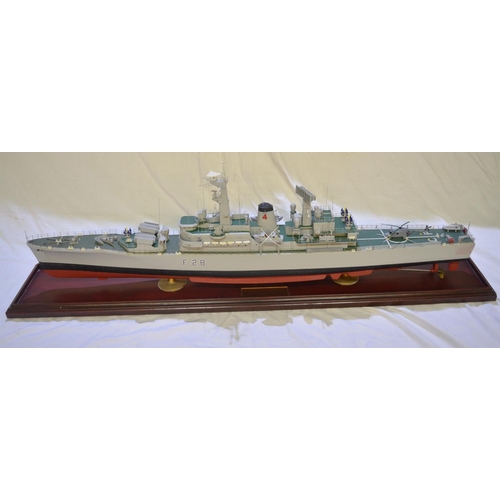 122 - Large well built cased 1/96 scale static model of the Royal Navy batch 2 updated Exocet equipped Lea... 