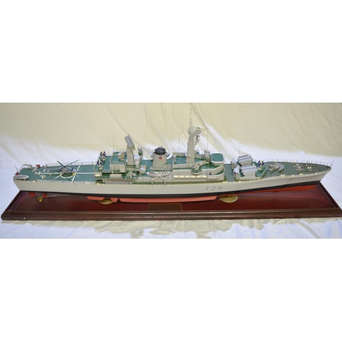 122 - Large well built cased 1/96 scale static model of the Royal Navy batch 2 updated Exocet equipped Lea... 