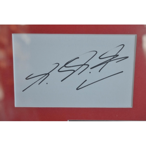 424 - Large framed collection of 21 Formula 1 drivers autographs from The British Grand Prix, Silverstone ... 