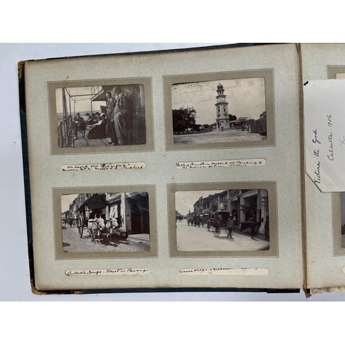 777 - c1902-1906 British Military world tour photo album comprising mostly 9cmx6cm photos covering China, ... 