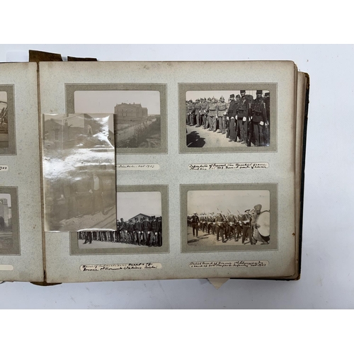 777 - c1902-1906 British Military world tour photo album comprising mostly 9cmx6cm photos covering China, ... 