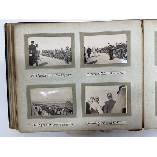 777 - c1902-1906 British Military world tour photo album comprising mostly 9cmx6cm photos covering China, ... 