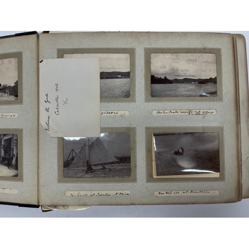 777 - c1902-1906 British Military world tour photo album comprising mostly 9cmx6cm photos covering China, ... 