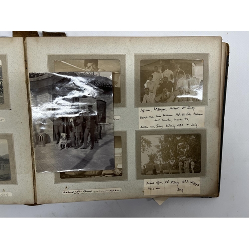 777 - c1902-1906 British Military world tour photo album comprising mostly 9cmx6cm photos covering China, ... 