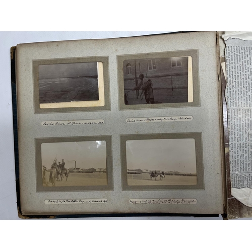 777 - c1902-1906 British Military world tour photo album comprising mostly 9cmx6cm photos covering China, ... 