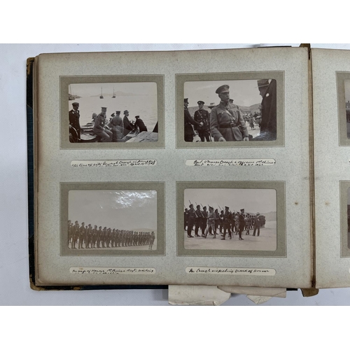 777 - c1902-1906 British Military world tour photo album comprising mostly 9cmx6cm photos covering China, ... 