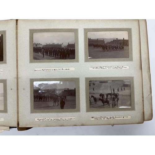 777 - c1902-1906 British Military world tour photo album comprising mostly 9cmx6cm photos covering China, ... 