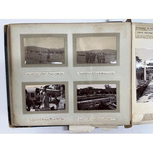 777 - c1902-1906 British Military world tour photo album comprising mostly 9cmx6cm photos covering China, ... 