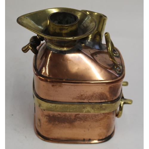 775B - C20th County of Wiltshire 1/2 Gallon 'CHEK PUMP' brass and copper petrol can. Seriai no' 396