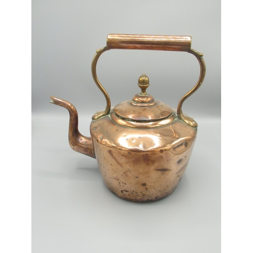 445 - C19th copper kettle, H28cm