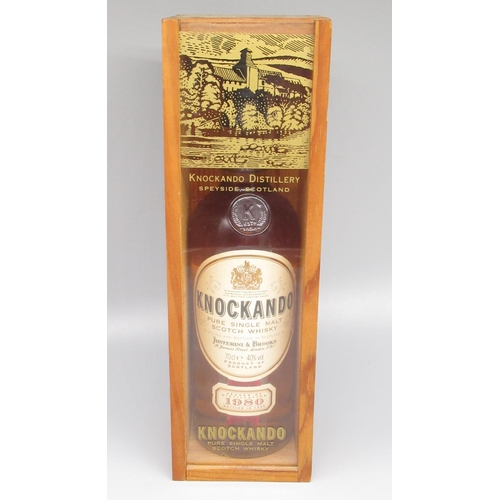 253 - Knockando 1980 Single Malt Scotch Whisky, 40%vol 70cl in original wood case with plastic front