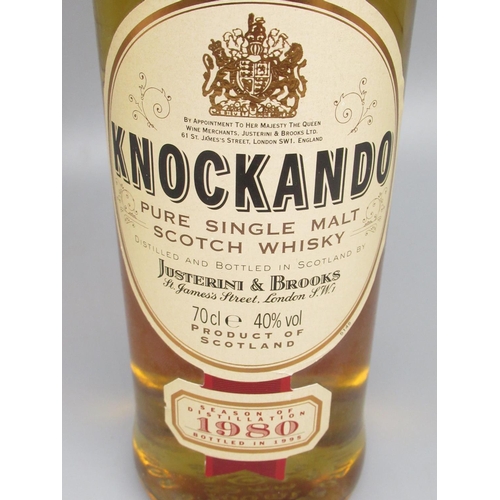 253 - Knockando 1980 Single Malt Scotch Whisky, 40%vol 70cl in original wood case with plastic front