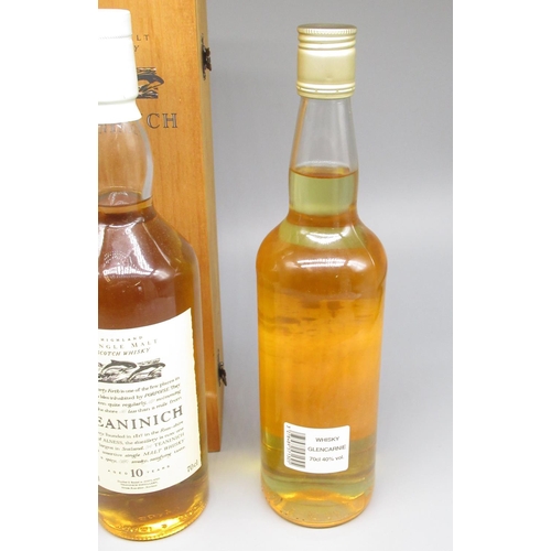 255 - Teaninich 10 Year Old Highland Single Malt Scotch Whisky, 70cl 43%vol in original wood case and a bo... 