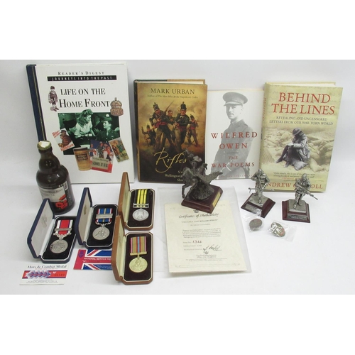 286 - Four Award Productions Medals for the National Service Medal, Hors de Combat Medal, Suez Canal, Afri... 