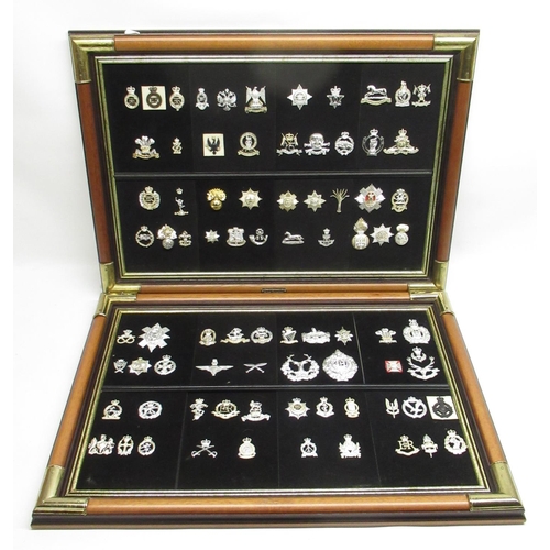 287 - Collection of framed reproduction military cap badges inc. Green Howards, Gurkhas, S.A.S., Medical C... 