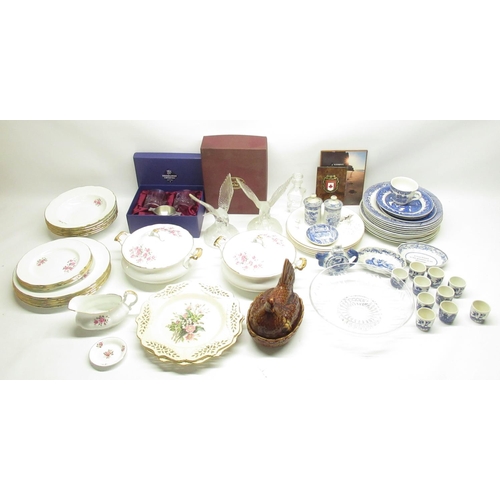 291 - Mixed collection of ceramics and glassware inc. boxed Edinburgh Crystal set, partial dinner set, Alf... 