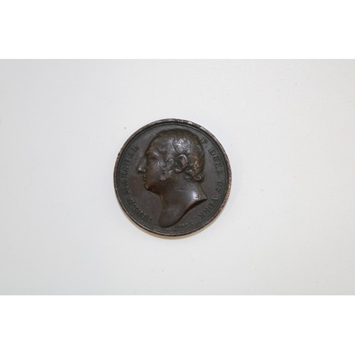 170 - 1813 bronze medallion commemorating the Presentation of Colours to RMC Sandhurst, obv. bust of Field... 