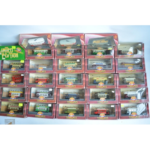 925 - Collection of boxed Corgi Tramlines series diecast model trams (some not attached to bases). (28)