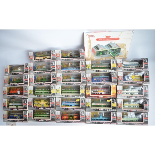 926 - Collection of boxed Corgi Original Omnibus and Classics 1/76 (OO gauge) diecast tram models and an u... 