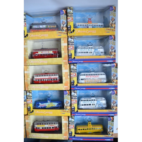 927 - Collection of  boxed 1/76 scale (OO gauge) diecast Corgi Original Omnibus Company tram models. Conte... 