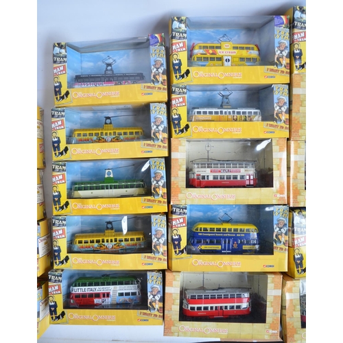 927 - Collection of  boxed 1/76 scale (OO gauge) diecast Corgi Original Omnibus Company tram models. Conte... 