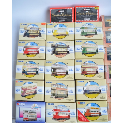 929 - Collection of  boxed 1/76 scale (OO gauge) diecast tram models to include limited edition Corgi and ... 