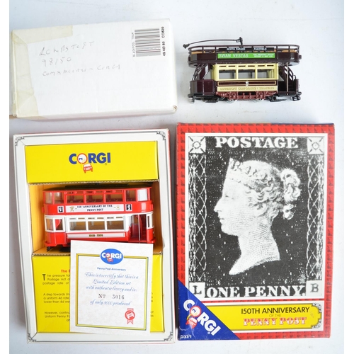 929 - Collection of  boxed 1/76 scale (OO gauge) diecast tram models to include limited edition Corgi and ... 