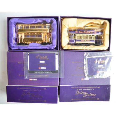 931 - Collection of Corgi diecast tram models relating to The Queen Mother's Century and The Golden Jubile... 