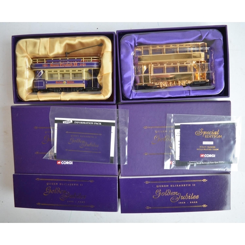 931 - Collection of Corgi diecast tram models relating to The Queen Mother's Century and The Golden Jubile... 