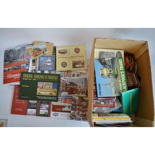 932 - Collection of tram related literature, videos, post and Christmas cards and other related ephemera