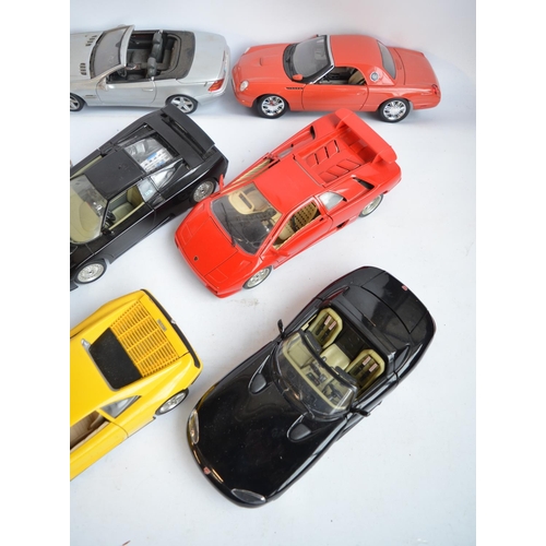 645 - Collection of unboxed 1/18 scale diecast car models to include Burago, Maisto, Tonka Polistil etc. a... 