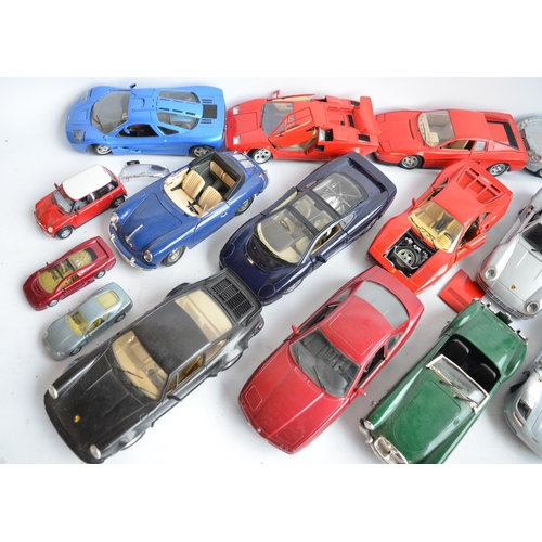 645 - Collection of unboxed 1/18 scale diecast car models to include Burago, Maisto, Tonka Polistil etc. a... 