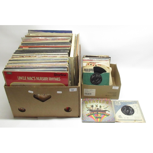 160 - Large Collection of vinyl LPs and 45 RPMs majority classical incl. Beatles - Magical Mystery Tour MM... 