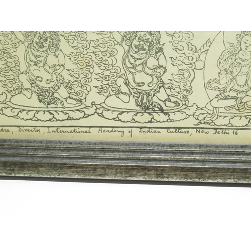 61 - Print of a woodcut of Hevajra, 1 of the Yidams in Tantric/ Vajrayana Buddhism, held at the Internati... 