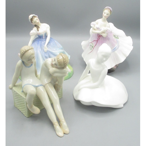 778 - Royal Doulton - Giselle HN 2139, The Ballerina HN 2116, Images The Ballerina HN 3828 & Reflections T... 