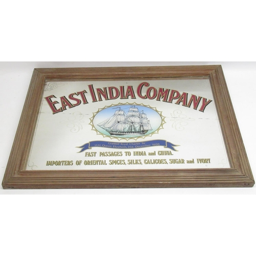 416 - C20th pub advertising mirror East India Company W54cm H37cm